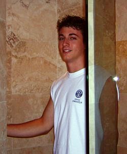 sensual shower in clothes